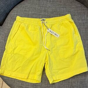 Alex Mill Vibrant Yellow Swim Trunks